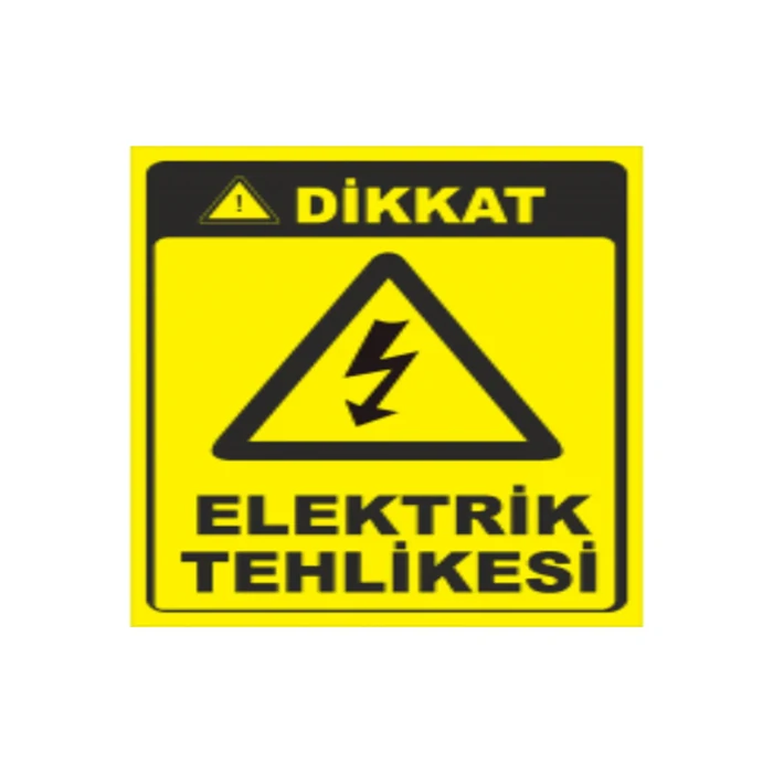 Caution Electrical Hazard Sticker Label - 10x15 cm, Matte Finish